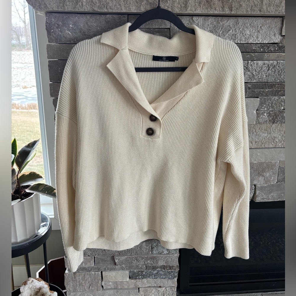 Lillusory | V Neck Collared Sweater | Size Small